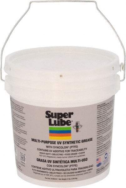 Synco Chemical - 5 Lb Pail Synthetic Lubricant w/PTFE General Purpose Grease - Translucent White, Food Grade, 450°F Max Temp, NLGIG 2, - USA Tool & Supply