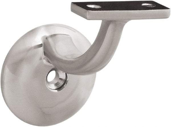 National Mfg. - 250 Lb Capacity, Satin Nickel Coated, Handrail Bracket - 3" Long, 6.4" High, 0.900" Wide - USA Tool & Supply