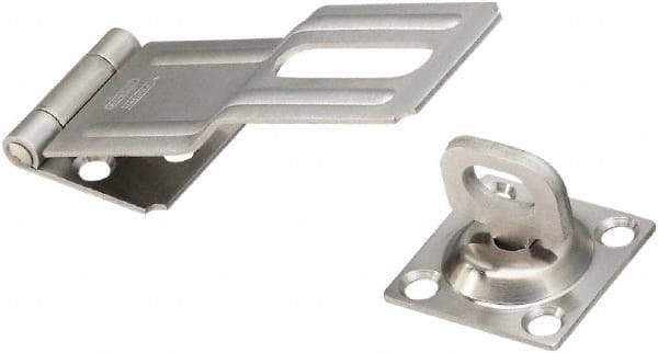 National Mfg. - 1-1/2" Wide, Latching Post Hasp - Stainless Steel - USA Tool & Supply