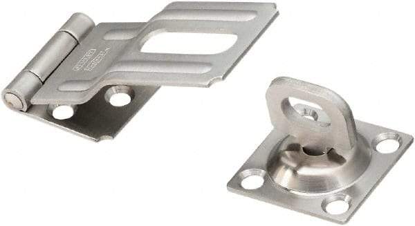National Mfg. - 1-1/2" Wide, Latching Post Hasp - Stainless Steel - USA Tool & Supply