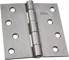 National Mfg. - 4" Wide x 4" High, Steel, Square Corner Residential Hinge - Zinc Plated - USA Tool & Supply