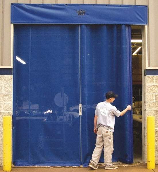 Goff's Enterprises - 10' Door Width x 12' Door Height Vinyl Insect Barrier Door Unit - Blue - USA Tool & Supply