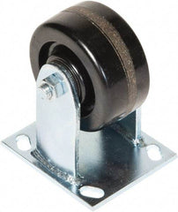 Greenlee - 4" Diam x 2" Wide x 5-5/8" OAH Top Plate Mount Rigid Caster - Phenolic, 800 Lb Capacity, 4 x 4-1/2" Plate - USA Tool & Supply