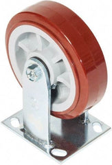 Greenlee - 6" Diam x 2" Wide x 7-1/2" OAH Top Plate Mount Rigid Caster - Polyurethane over Polyolefin, 900 Lb Capacity, 2-3/4 x 3-1/2" Plate - USA Tool & Supply