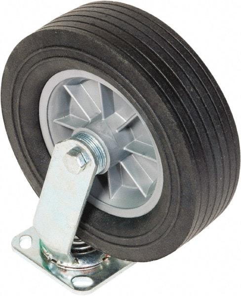 Greenlee - 10" Diam x 3" Wide x 12" OAH Top Plate Mount Swivel Caster - Semi-Pneumatic, 650 Lb Capacity, 2-3/4 x 3-1/2" Plate - USA Tool & Supply