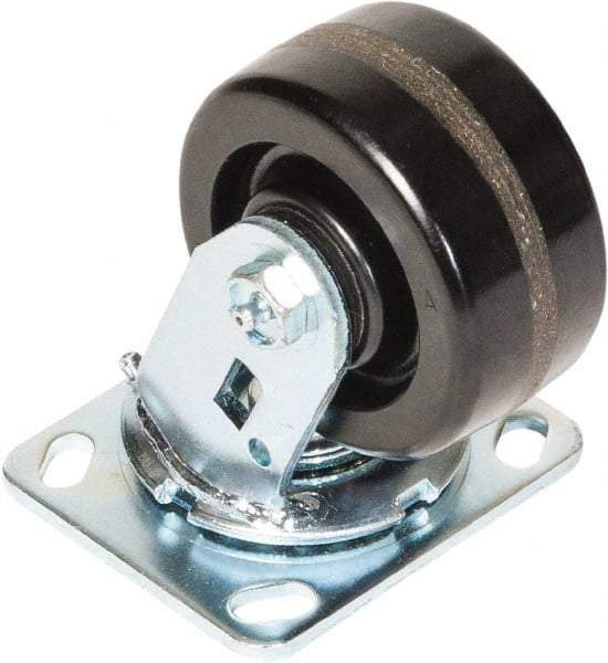 Greenlee - 4" Diam x 2" Wide x 5-5/8" OAH Top Plate Mount Swivel Caster - Phenolic, 800 Lb Capacity, 2-3/4 x 3-1/2" Plate - USA Tool & Supply