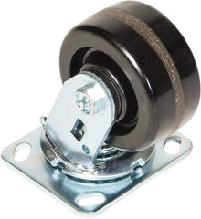 Greenlee - 4" Diam x 2" Wide x 5-5/8" OAH Top Plate Mount Swivel Caster - Phenolic, 800 Lb Capacity, 2-3/4 x 3-1/2" Plate - USA Tool & Supply