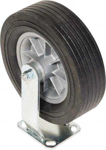 Greenlee - 10" Diam x 3" Wide x 12" OAH Top Plate Mount Rigid Caster - Semi-Pneumatic, 650 Lb Capacity, 2-3/4 x 3-1/2" Plate - USA Tool & Supply