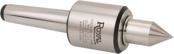 Royal Products - MT2 Morse Taper, 1.7" Head Diam Live Center - 6,000 Max RPM, 2.12" Head Length, 0.88" Point Diam, 1-3/4" Point Len, 465 Lb Max Workpc, Long Point - USA Tool & Supply