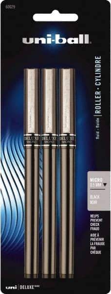 Uni-Ball - Roller Ball 0.5mm Stick Pen - Black - USA Tool & Supply