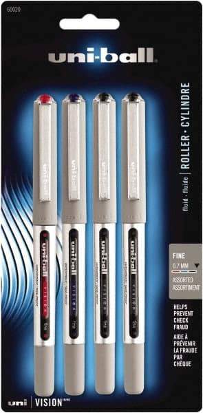 Uni-Ball - Roller Ball 0.7mm Stick Pen - Black, Red & Blue - USA Tool & Supply