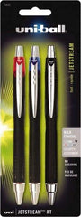Uni-Ball - Roller Ball 1mm Retractable Pen - Black, Red & Blue - USA Tool & Supply