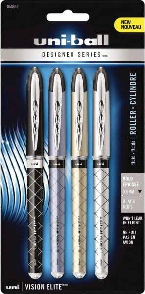 Uni-Ball - Roller Ball 0.8mm Stick Pen - Black - USA Tool & Supply