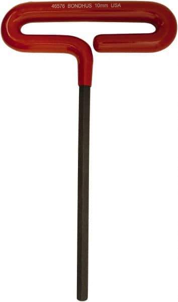 Bondhus - 10mm Hex, T-Handle Cushion Grip, Hex Key - 268mm OAL, Metric System of Measurement - USA Tool & Supply