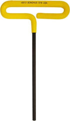 Bondhus - 5/16" Hex, T-Handle Cushion Grip, Hex Key - 264mm OAL, Inch System of Measurement - USA Tool & Supply