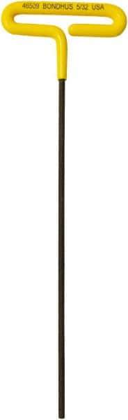 Bondhus - 5/32" Hex, T-Handle Cushion Grip, Hex Key - 246mm OAL, Inch System of Measurement - USA Tool & Supply