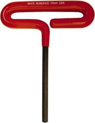 Bondhus - 10mm Hex, T-Handle Cushion Grip, Hex Key - 191mm OAL, Metric System of Measurement - USA Tool & Supply