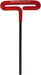 Bondhus - 6mm Hex, T-Handle Cushion Grip, Hex Key - 174mm OAL, Metric System of Measurement - USA Tool & Supply