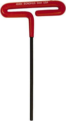 Bondhus - 5mm Hex, T-Handle Cushion Grip, Hex Key - 172mm OAL, Metric System of Measurement - USA Tool & Supply
