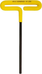 Bondhus - 1/4" Hex, T-Handle Cushion Grip, Hex Key - 175mm OAL, Inch System of Measurement - USA Tool & Supply