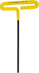 Bondhus - 3/16" Hex, T-Handle Cushion Grip, Hex Key - 171mm OAL, Inch System of Measurement - USA Tool & Supply