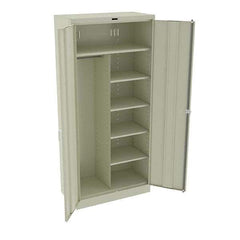 Tennsco - 6 Shelf Combination Storage Cabinet - Steel, 36" Wide x 18" Deep x 78" High, Champagne/Putty - USA Tool & Supply