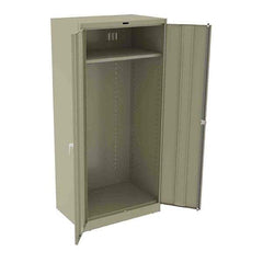 Tennsco - 2 Shelf Wardrobe Storage Cabinet - Steel, 36" Wide x 24" Deep x 78" High, Sand - USA Tool & Supply