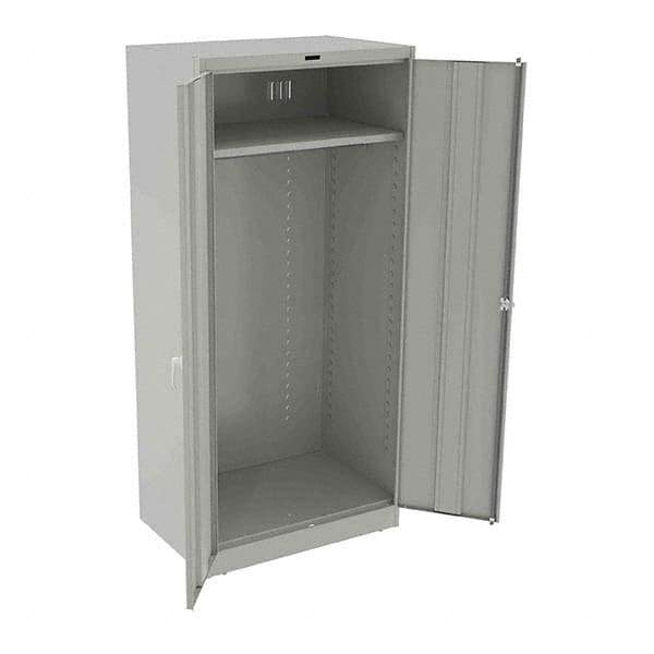 Tennsco - 2 Shelf Wardrobe Storage Cabinet - Steel, 36" Wide x 24" Deep x 78" High, Light Gray - USA Tool & Supply