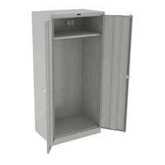Tennsco - 2 Shelf Wardrobe Storage Cabinet - Steel, 36" Wide x 24" Deep x 78" High, Light Gray - USA Tool & Supply