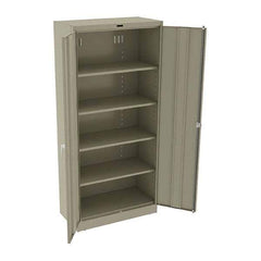 Tennsco - 5 Shelf Locking Storage Cabinet - Steel, 36" Wide x 18" Deep x 78" High, Sand - USA Tool & Supply