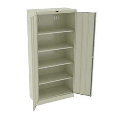 Tennsco - 5 Shelf Locking Storage Cabinet - Steel, 36" Wide x 18" Deep x 78" High, Champagne/Putty - USA Tool & Supply