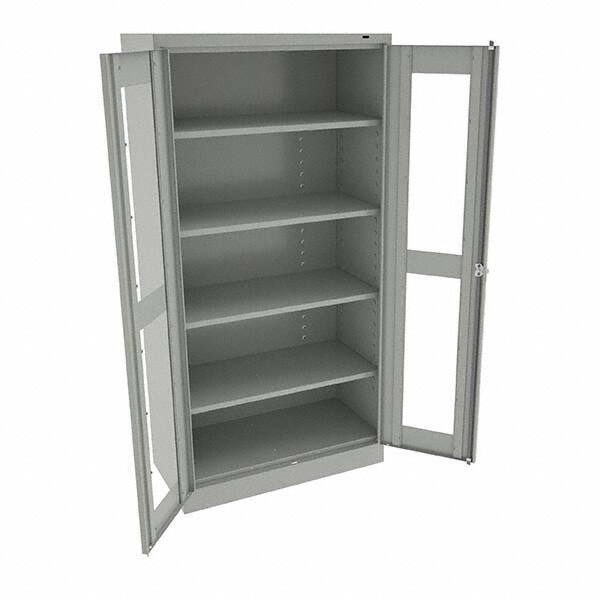 Tennsco - 5 Shelf Visible Storage Cabinet - Steel, 36" Wide x 24" Deep x 72" High, Light Gray - USA Tool & Supply