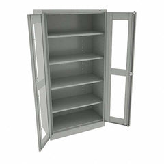 Tennsco - 5 Shelf Visible Storage Cabinet - Steel, 36" Wide x 24" Deep x 72" High, Light Gray - USA Tool & Supply