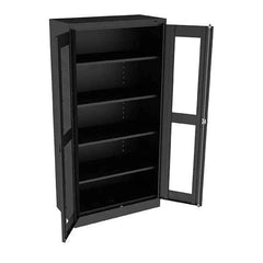 Tennsco - 5 Shelf Visible Storage Cabinet - Steel, 36" Wide x 18" Deep x 72" High, Black - USA Tool & Supply