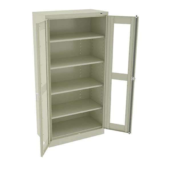 Tennsco - 5 Shelf Visible Storage Cabinet - Steel, 36" Wide x 18" Deep x 72" High, Champagne/Putty - USA Tool & Supply