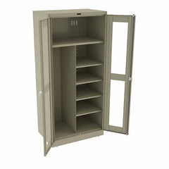 Tennsco - 6 Shelf Combination Storage Cabinet - Steel, 36" Wide x 24" Deep x 78" High, Sand - USA Tool & Supply