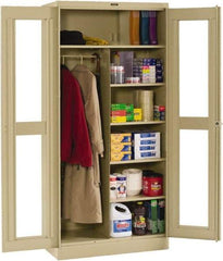 Tennsco - 6 Shelf Combination Storage Cabinet - Steel, 36" Wide x 24" Deep x 78" High, Black - USA Tool & Supply
