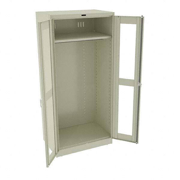 Tennsco - 2 Shelf Wardrobe Storage Cabinet - Steel, 36" Wide x 24" Deep x 78" High, Champagne/Putty - USA Tool & Supply