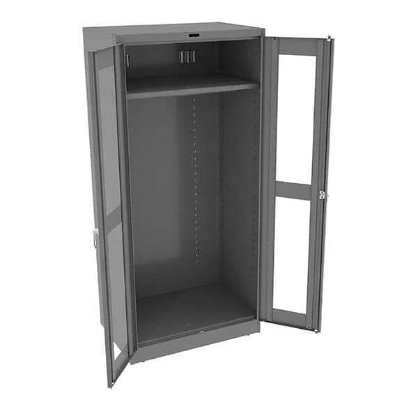 Tennsco - 2 Shelf Wardrobe Storage Cabinet - Steel, 36" Wide x 24" Deep x 78" High, Medium Gray - USA Tool & Supply