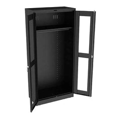 Tennsco - 2 Shelf Wardrobe Storage Cabinet - Steel, 36" Wide x 18" Deep x 78" High, Black - USA Tool & Supply