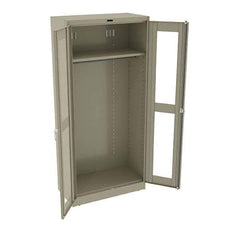 Tennsco - 2 Shelf Wardrobe Storage Cabinet - Steel, 36" Wide x 18" Deep x 78" High, Sand - USA Tool & Supply