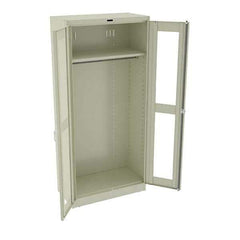 Tennsco - 2 Shelf Wardrobe Storage Cabinet - Steel, 36" Wide x 18" Deep x 78" High, Champagne/Putty - USA Tool & Supply