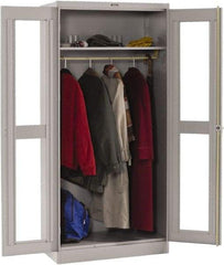 Tennsco - 2 Shelf Wardrobe Storage Cabinet - Steel, 36" Wide x 18" Deep x 78" High, Medium Gray - USA Tool & Supply