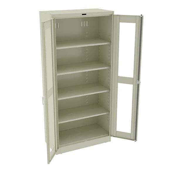 Tennsco - 5 Shelf Visible Storage Cabinet - Steel, 36" Wide x 18" Deep x 78" High, Champagne/Putty - USA Tool & Supply