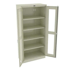 Tennsco - 5 Shelf Visible Storage Cabinet - Steel, 36" Wide x 18" Deep x 78" High, Champagne/Putty - USA Tool & Supply