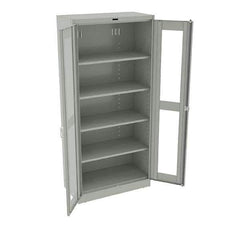 Tennsco - 5 Shelf Visible Storage Cabinet - Steel, 36" Wide x 18" Deep x 78" High, Light Gray - USA Tool & Supply