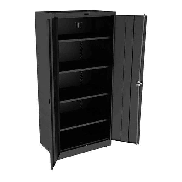 Tennsco - 5 Shelf Locking Storage Cabinet - Steel, 36" Wide x 24" Deep x 78" High, Black - USA Tool & Supply