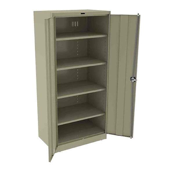 Tennsco - 5 Shelf Locking Storage Cabinet - Steel, 36" Wide x 24" Deep x 78" High, Sand - USA Tool & Supply