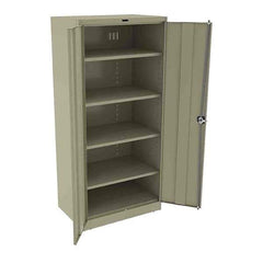 Tennsco - 5 Shelf Locking Storage Cabinet - Steel, 36" Wide x 24" Deep x 78" High, Sand - USA Tool & Supply