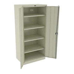 Tennsco - 5 Shelf Locking Storage Cabinet - Steel, 36" Wide x 24" Deep x 78" High, Champagne/Putty - USA Tool & Supply